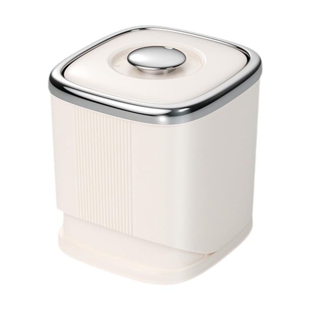 Contenedor de arroz Contenedor de arroz Organizador de cocina multifuncional Dispensador de arroz Beige plateado