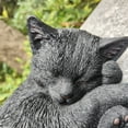 thumbnail image 3 of Statue de Jardin Chat Endormi en Polyrésine Décor Tigré Noir Extérieur, 3 of 5