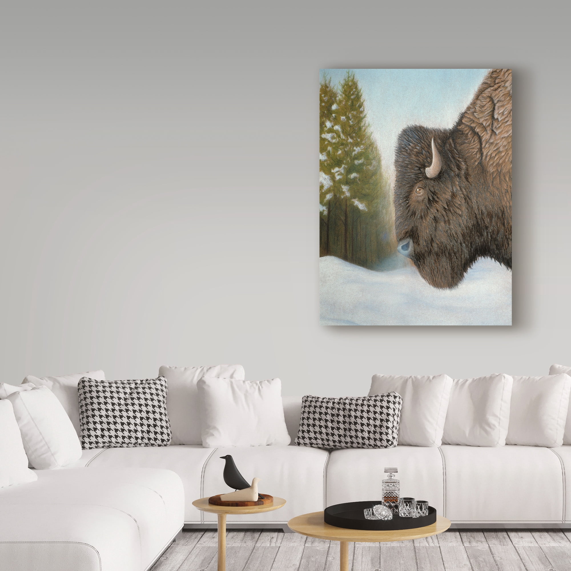 Trademark Fine Art 'Lone Buffalo' Canvas Art by Rusty Frentner