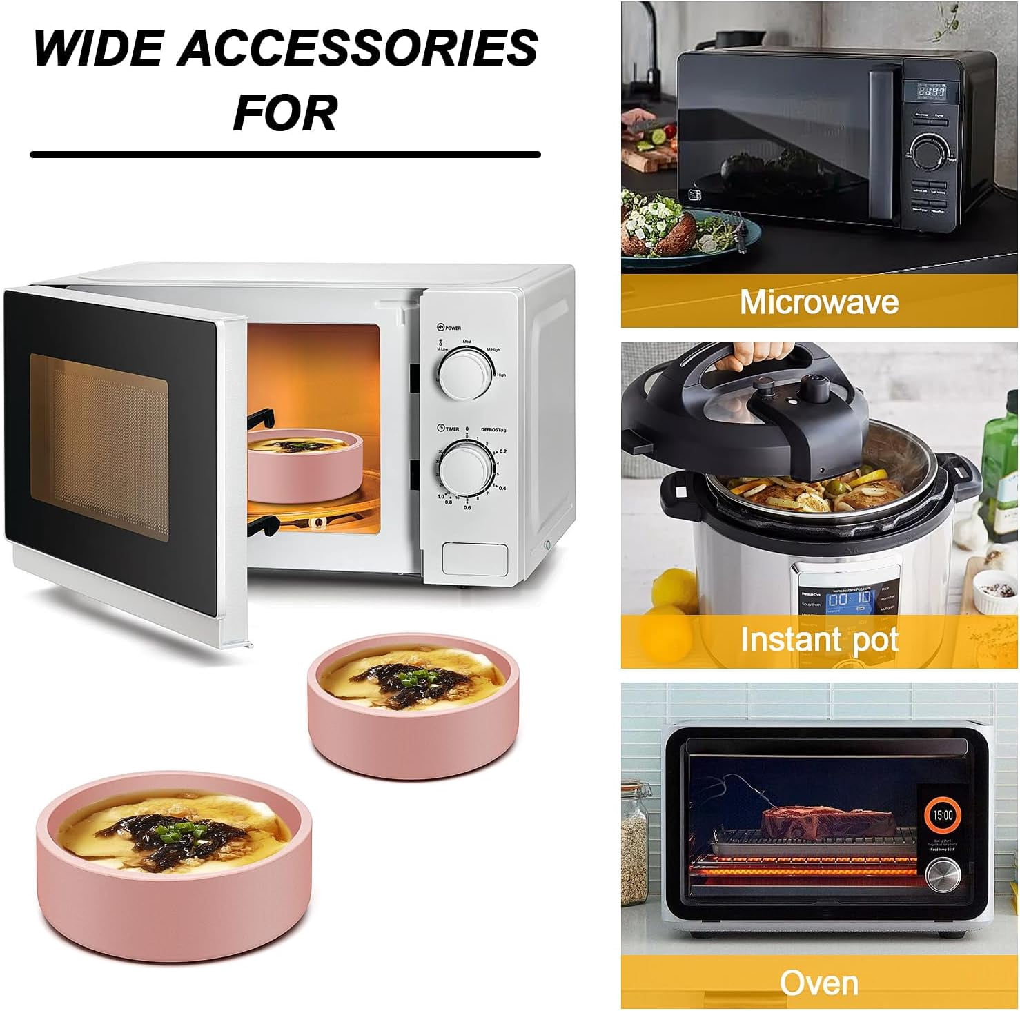 Silicone Microwave Egg Cooker, 3 Pack Air Fryer Egg Molds Eggwich Maker, Individual Egg Cups for Sandwiches Breakfast
