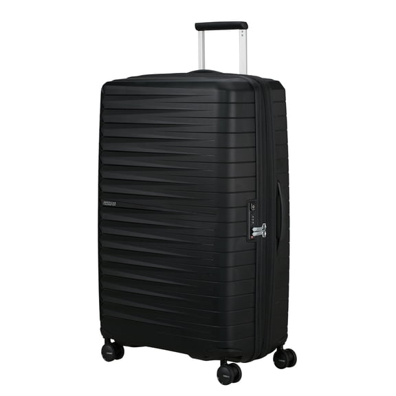 American Tourister Fastforward Hardside Large Checked Suitcase with Spinner Wheels - Flash Black