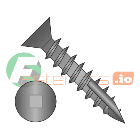 

#8 x 1 Deep Thread Wood Screws / Square / Flat Head / Steel / Black Oxide / Type 17 Point Pt / With Nibs / Type 17 Point Point / With Nibs / Full Thread (Quantity: 10 500 pcs)