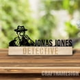 thumbnail image 3 of Craftnamesign Custom Wooden Detective Desk Name Plate, Investigator Metal Nameplate for desk, 3 of 5