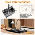 thumbnail image 2 of Drop In Kitchen Sink 33 Inch Single Bowl, Top Mount Stainless Steel Kitchen Sink, Deep Rust Resistant Kitchen Sink with Noise Reduction, 2 of 9