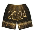 thumbnail image 4 of Bixox Men's 2024 Happy New Year printing Casual Classic Fit Short Summer Beach Shorts, 4 of 6