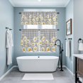 thumbnail image 5 of Spring White Daisy Flower Curtain Tier and Valance Set 3 Piece, Farmhouse Flower Gray Buffalo Plaid 3-inch Rod Pocket Window Tier Curtains Valance for Kitchen Living Room, 5 of 9