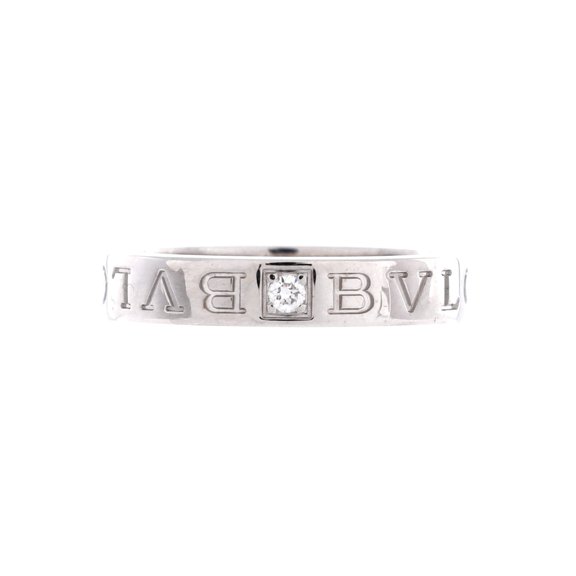 Pre-Owned Bvlgari Bvlgari Band Ring 18K White Gold with Diamond By Rebag