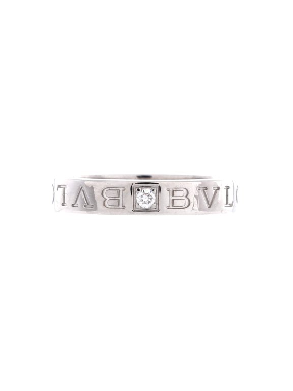 Pre-Owned Bvlgari Bvlgari Band Ring 18K White Gold with Diamond By Rebag