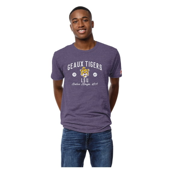 Men's League Collegiate Wear Heather Purple LSU Tigers Victory Falls Tri-Blend T-Shirt