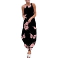 thumbnail image 2 of SMihono Robe Maxi Bohème d'Été pour Femmes Grande Taille Robe d'Été Décontractée Sans Manches Col Halter Jupe à Bretelles Fendue Robe Maxi Imprimée Robe de Plage, 2 of 4