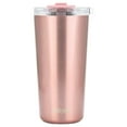 thumbnail image 2 of DRINCO 20 oz Stainless Steel Tumbler With Straw & Spill Poof Flip Lid, Vacuum Insulated Travel Mug, For Hot & Cold Drinks, Bling Rose Gold, 2 of 6