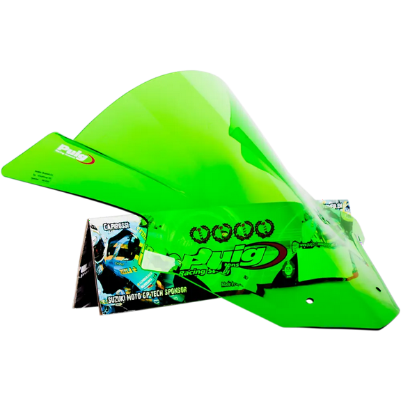 PUIG HI-TECH PARTS Race Windscreen - 16-1/8" - Green - ZX10R 5603V