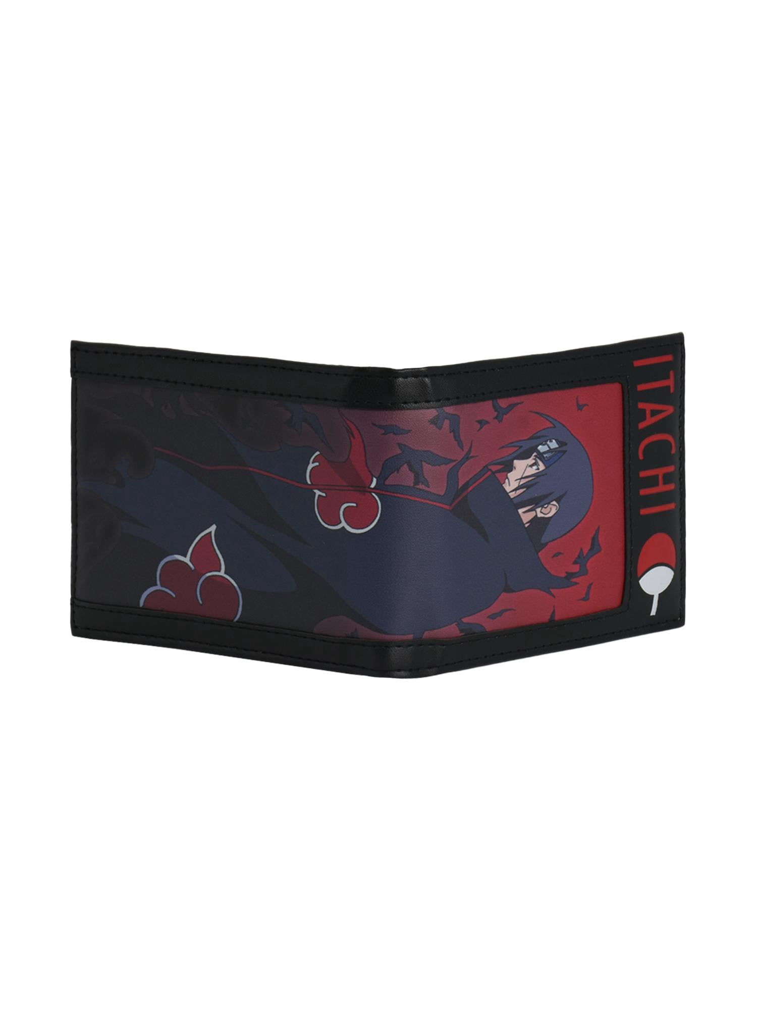 Naruto Itachi Uchiha Bifold Wallet with Zipper, Compact Foldable, Multi