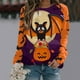 thumbnail image 2 of Moda mujer Casual Halloween impreso manga larga cuello redondo sudadera Tops blusa Pompotops  FGAJ5971, 2 of 5