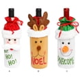 thumbnail image 4 of Cateissary Funda decorativa para botellas de vino de Feliz Navidad, soporte para champán de Navidad, bolsa, arte artesanal, de cena, decoración Kits de decoración para fiestas No.03, 4 of 6