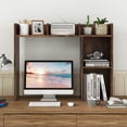 thumbnail image 4 of Costway Desk Bookshelf Desktop Storage Organizer Multiple Bookcases, Wood Composite Brown, 27 lbs, 4 of 10