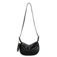 thumbnail image 2 of Bolsa bandolera para mujer 2 en 1 de hombro de cuero simple con monedero (negro) Likrtyny Para Estrenar, 2 of 9