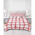 thumbnail image 2 of Twin XL Quilt Bedding Set, Red Buffalo Plaid Reversible Summer Quilt 3 Pieces, Farmhouse Check Stripes Retro Geometric Lightweight Bedspreads Coverlets with 2 Pillow Shams for All Seasons, 2 of 5
