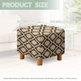 thumbnail image 3 of SCRAWLGOD Tribal Diamond Plaid Print Black Beige Ottoman Cover, Scratch Resistant Cube Ottoman Sofa Cover with Non Slip Bottom Soft Foot Stool Protection Universal Fit for Most Footrest Sofa, 3 of 7