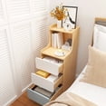 thumbnail image 2 of Mini mesita de noche de madera, cajón de lujo, mesitas de noche para sala de estar, simplicidad moderna, mesas de noche de almacenamiento estrechas, muebles para el hogar, 2 of 4