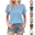 thumbnail image 1 of Otoño Sudadera con capucha,Túnica de cuello en V para mujer, blusa informal de manga corta, parte superior lisa de poliéster, ajuste holgado y cómodo para uso diario, sopatenor, 1 of 9