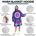 thumbnail image 5 of Colorful Tie Dye Mandala Pattern Wearable Oversized Blanket,Wearable Blanket Hoodie for Adults,Cozy Hooded Blankets with Super Pockets,Super Warm Fuzzy Pullover for Women & Men, 5 of 6