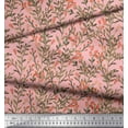 thumbnail image 2 of Soimoi Pink Silk Fabric Berries Leaves Print Sewing Fabric BTY 42 Inch Wide, 2 of 3