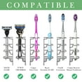 thumbnail image 2 of Wall Mount Toothbrush Holder, Stainless Steel Tooth Brush Stand, Wallmount/Countertop 3 Slots Organizer Compatible with Colgate Extra Clean, Oral-B CrossAction (Brushed Nickel), 2 of 6