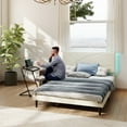 thumbnail image 2 of Homy Casa Queen Bed Frame with Mobile Folding Side Table, 2 of 13