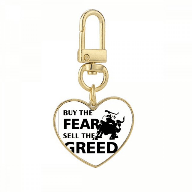 Buy Fear Sell Greed Art Deco Fashion Gold Heart Keychain Metal Keyring Holder