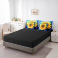 thumbnail image 4 of Sunflower Comforter Set Twin Size with Sheets -7 Pieces Bed in a Bag Garden Plant Flower Bedding Sets,Yellow Blue Botanical Floral Bed Set with Comforter,Sheets,Pillowcases & Shams, 4 of 5