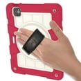 thumbnail image 6 of Kids Friendly Case for iPad Pro 11 2022/2021/2020/2018, for iPad Air 5/Air 4 Tablet Case - with Rotatable Wristband Hidden Stand Shoulder Strap Military Grade Shockproof Cover - Red, 6 of 7