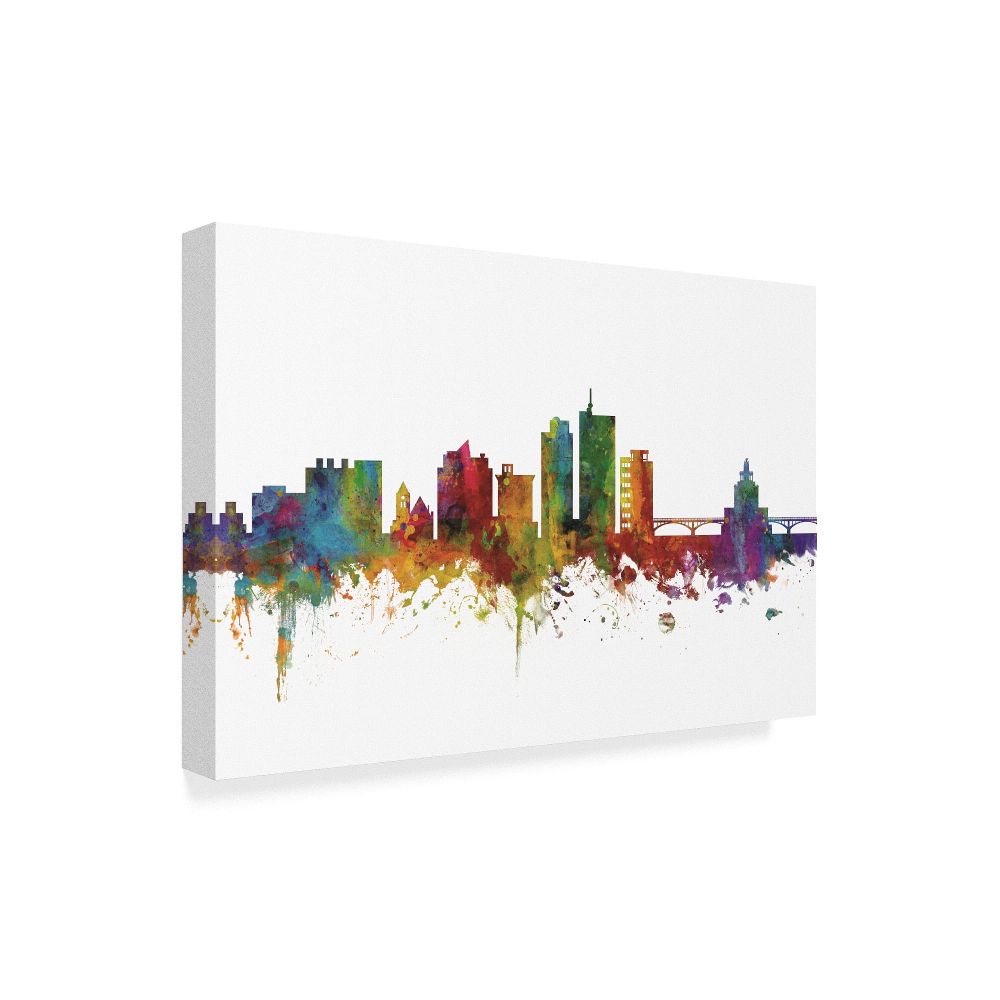 Trademark Fine Art 'Cedar Rapids Iowa Skyline II' Canvas Art by Michael Tompsett