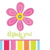 Pink Flower Cheer Thank You (8 Pack) - Party Supplies