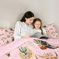 thumbnail image 6 of Feelyou Kawaii Pink Cowgirl Bedding Comforter Set, Tribal Western Cowboy Twin Comforter Sets, Flower Skeleton Skull Reversible Bedding Set, Ultra Soft Bedroom Decor, 2pcs, 6 of 9