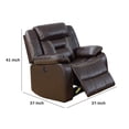 thumbnail image 5 of Benjara Elva 37 Inch Power Recliner with USB Charging Port, Brown Gel Faux Leather, 5 of 5