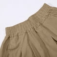 thumbnail image 5 of Aboser Wide Leg Palazzo Shorts for Women Summer Cotton Linen Shorts Cute Ruffles Hem Lounge Shorts Loose Elastic Waist Beach Shorts with Pockets, 5 of 9