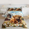 thumbnail image 2 of Homewish Highland Bull Full Size Comforter Sets 3-Piece for Female Men,Vintage Cabin Cottage Windmill Bedding Comforter Set,Chic Floral Daisy Lightweight Bedding Sets,Luxury Bedroom Decor, 2 of 8