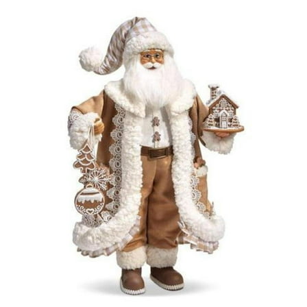 1 Pc Raz Imports Gingham Gingerbread Santa (4415585)
