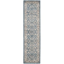 SAFAVIEH Sofia Jerrod Floral Bordered Runner Rug, Blue/Beige, 2'2" x 12'