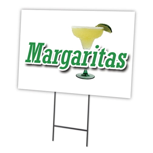 MARGARITAS 18"x24" Yard Sign & Stake | Advertise Your Business | Stake Included Image On Front Only | Made in The USA