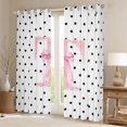 thumbnail image 2 of Manfei Cute Bowknot Print Blackout Curtains Set of 2 (38x54 Each),Pink Monogram T Pattern Living Room Curtains, 2 of 6