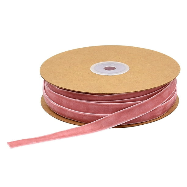 Lunxisen 1 Pcs Velvet Ribbon for Christmas Tree,Velvet Christmas Ribbon for Gift Wrapping Crafts Bow Wreath Holiday Decorations(1cm)