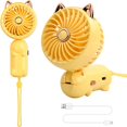 thumbnail image 1 of Ventilador de mano plegable con orejas de gato (amarillo), mini ventilador USB, ventilador portátil recargable, 3 velocidades de viento, ventilador de mano pequeño, ventilador de escritorio plegable, 1 of 5