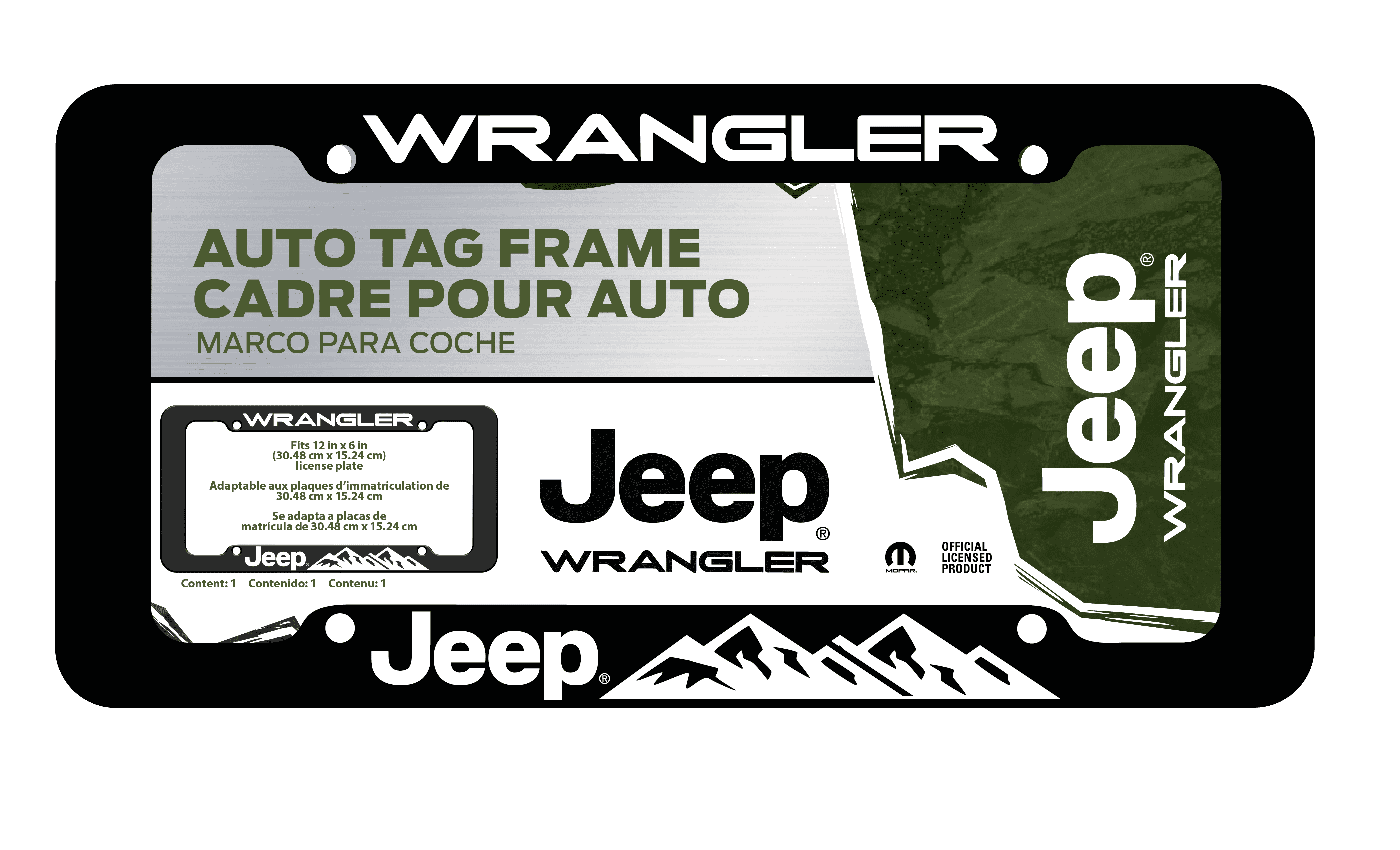 Jeep Wrangler Mountain License Plate Frame (ABS)