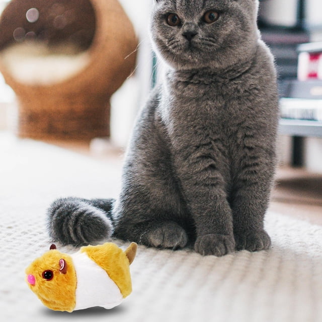 Juguete para gatos Yinane Muñeco de peluche eléctrico vivo interactivo amarillo
