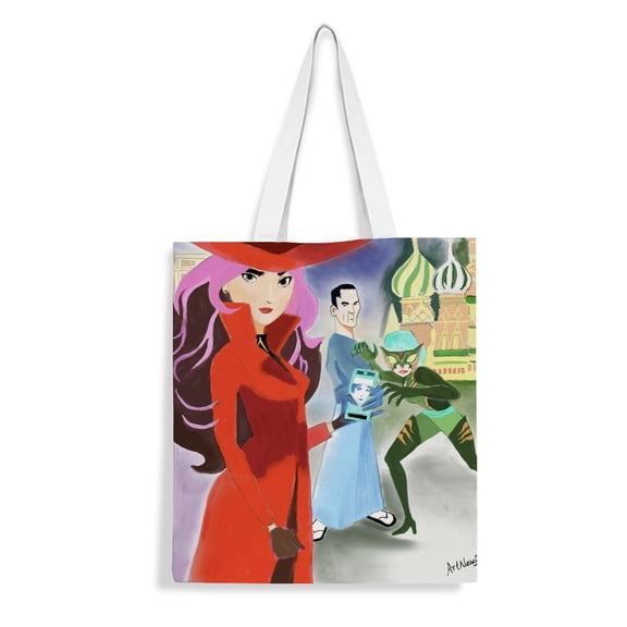 Carmen Sandiego Tote Bag Fans Inspired Gift Lover Shoulder Bag Shopping Canvas Merchandise
