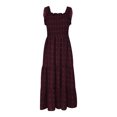thumbnail image 4 of Birdeem Womens Sleeveless Extra Long Solid Shoulder Strap Dot Tank Top A-Line Hem Layered Dress, 4 of 10