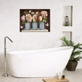 thumbnail image 3 of Farmhouse Flower Bathroom Decor Wall Art Rustic Butterfly Floral Pictures Wall Decor Relax Soak Unwind Bathroom Sign Canvas Painting Prints Artwork Home Decorations Framed for Bathroom Bedroom 16"x12", 3 of 6