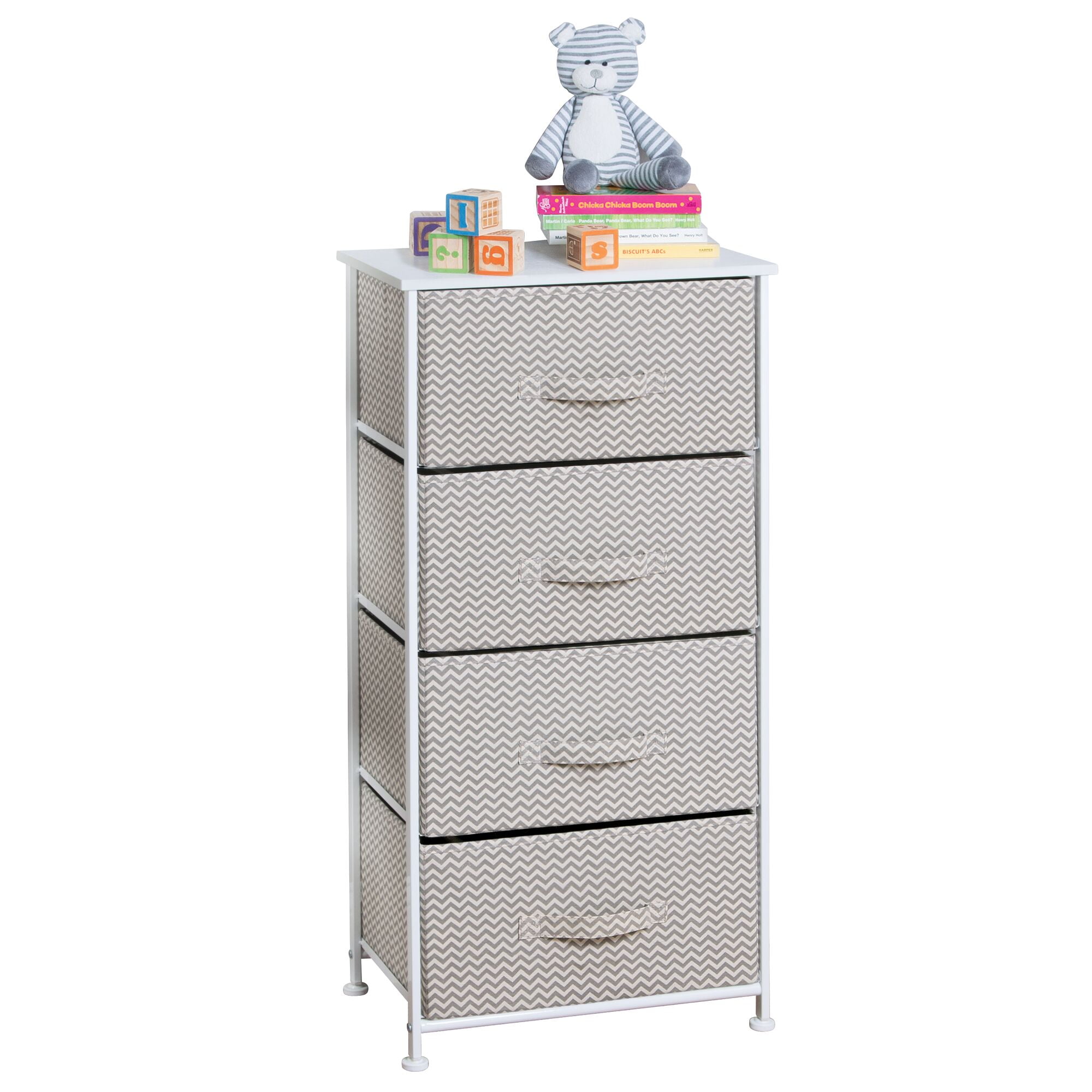 mDesign Fabric 4Drawer Closet Storage Organizer Furniture Unit